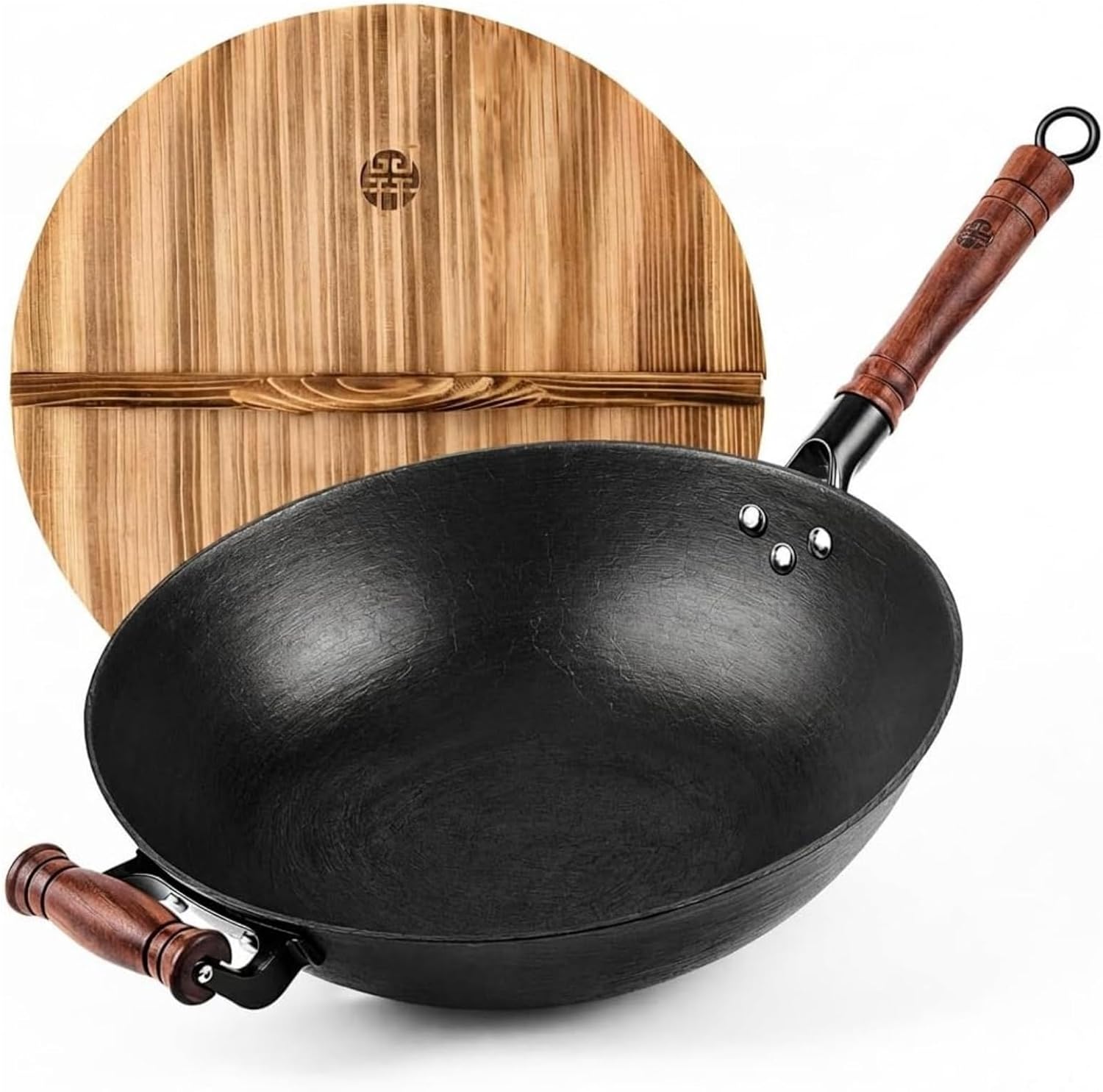 Wok Electric Flat - 12.6 Inch Cast Iron Wok with