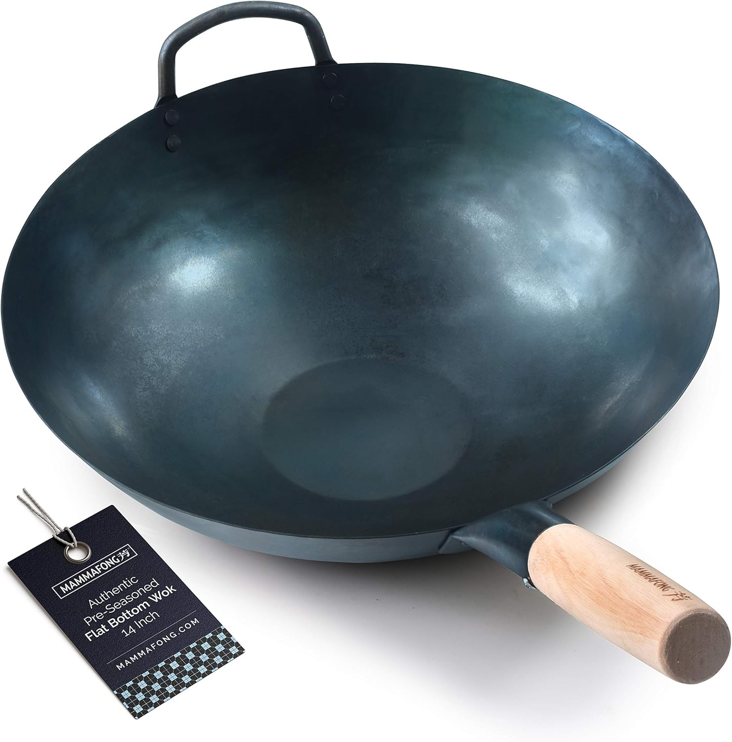 Wok Electric Flat - Pre-Seasoned Blue Carbon Steel Flat Bottom