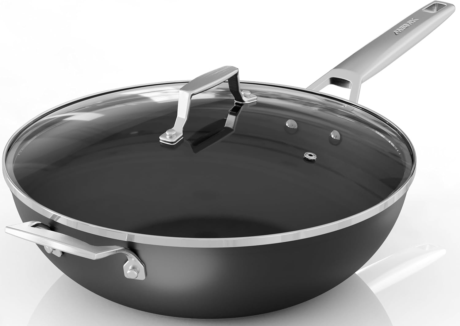 Wok Electric Flat - 12.5 Inch Nonstick Wok Pan with