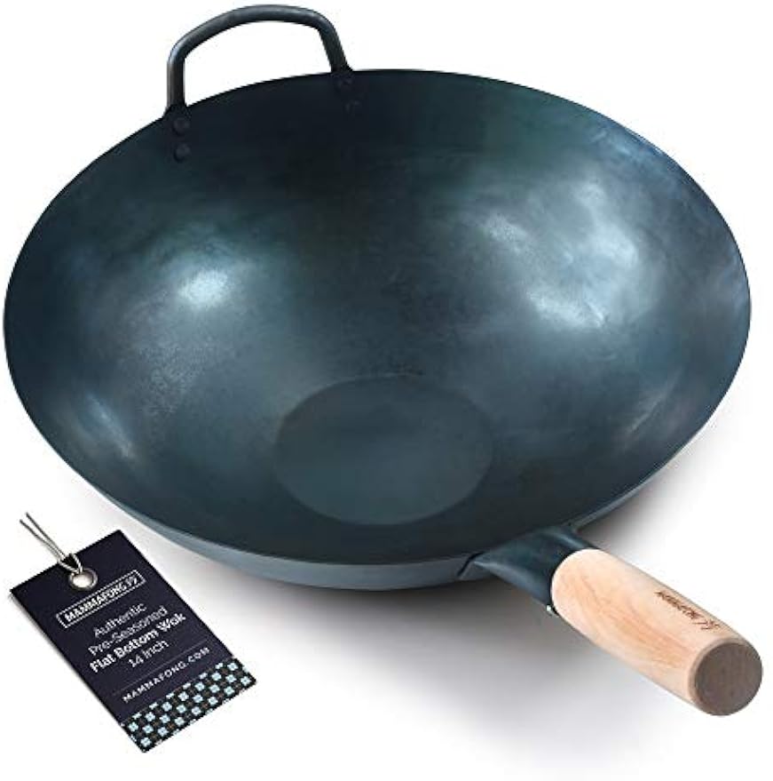 Wok Electric Flat - 14 Inch Pre-Seasoned Carbon Steel Flat