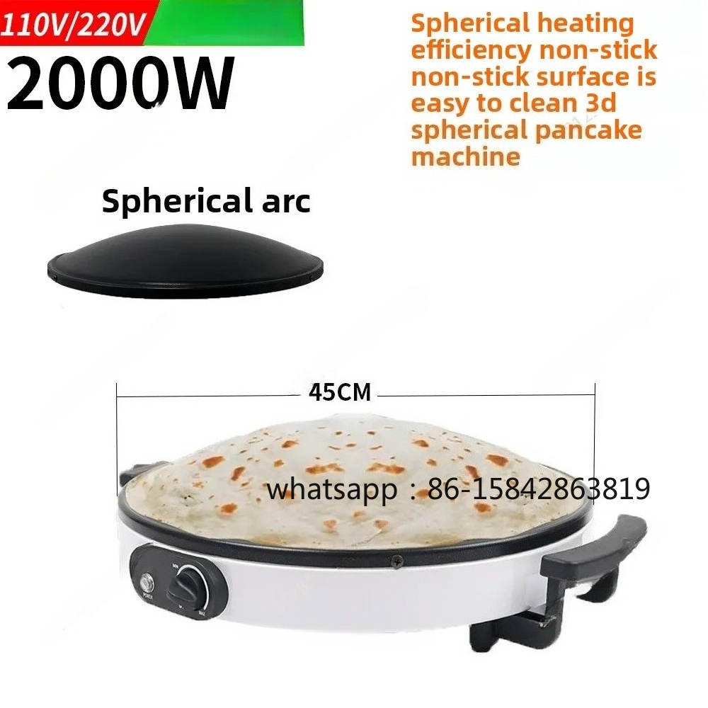 Crepe Maker Non Stick - 2000W Dome Shape 16 Inch Nonstick
