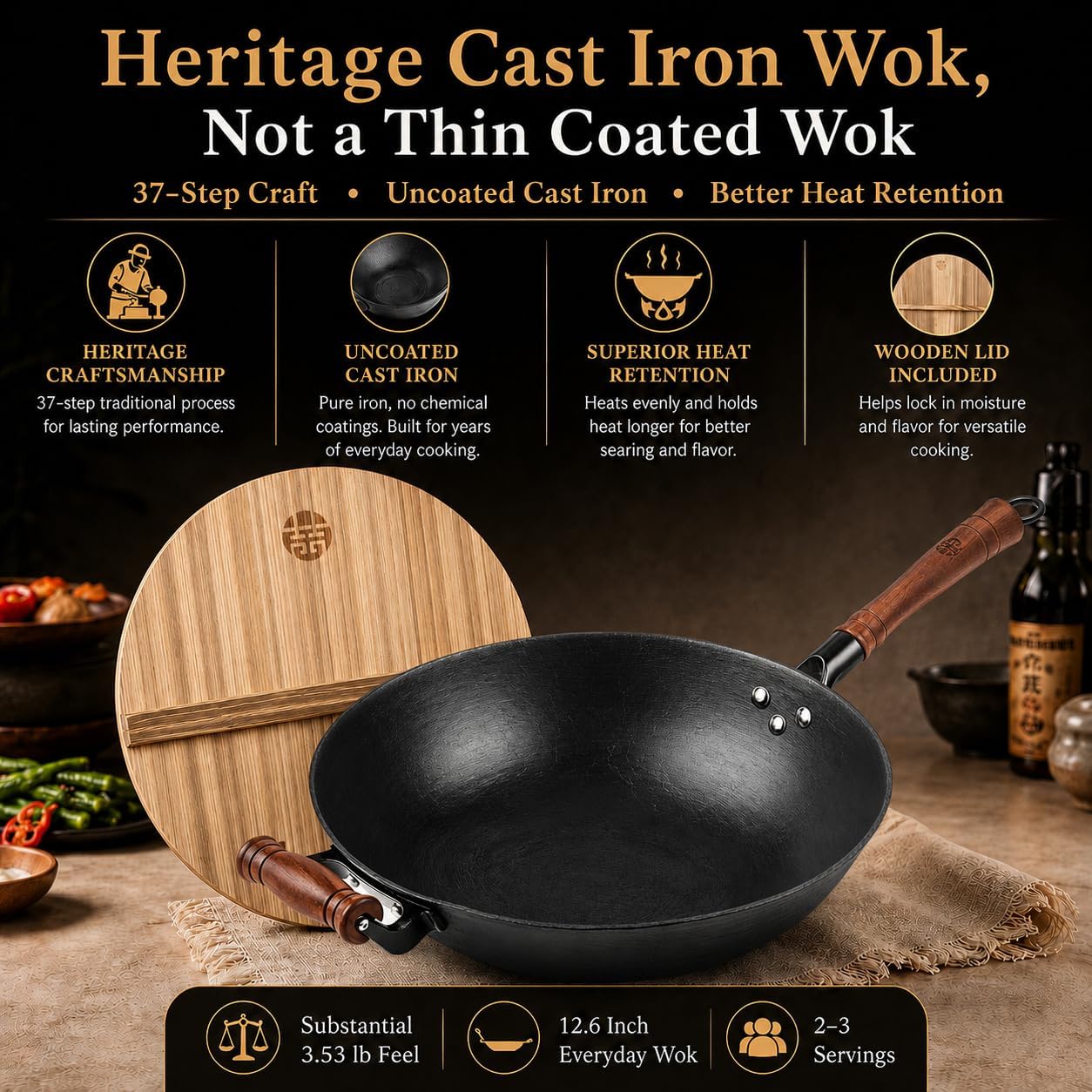 12.6 Inch Cast Iron Wok with W - Wok Electric Flat incelemesi ve fiyatı