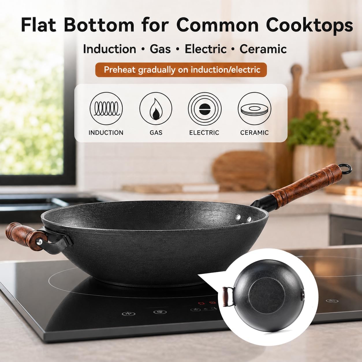 12.6 Inch Cast Iron Wok with W - Wok Electric Flat incelemesi ve fiyatı
