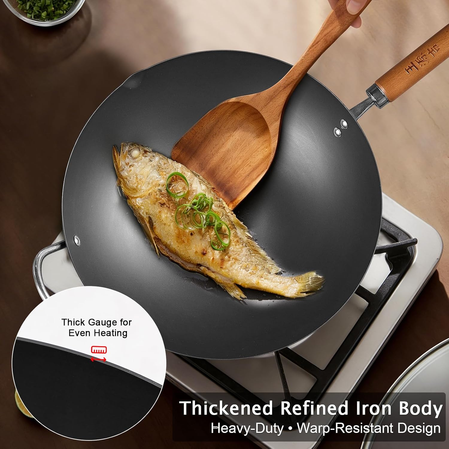 12.6 Inch Iron Wok, Uncoated F - Wok Electric Flat incelemesi ve fiyatı