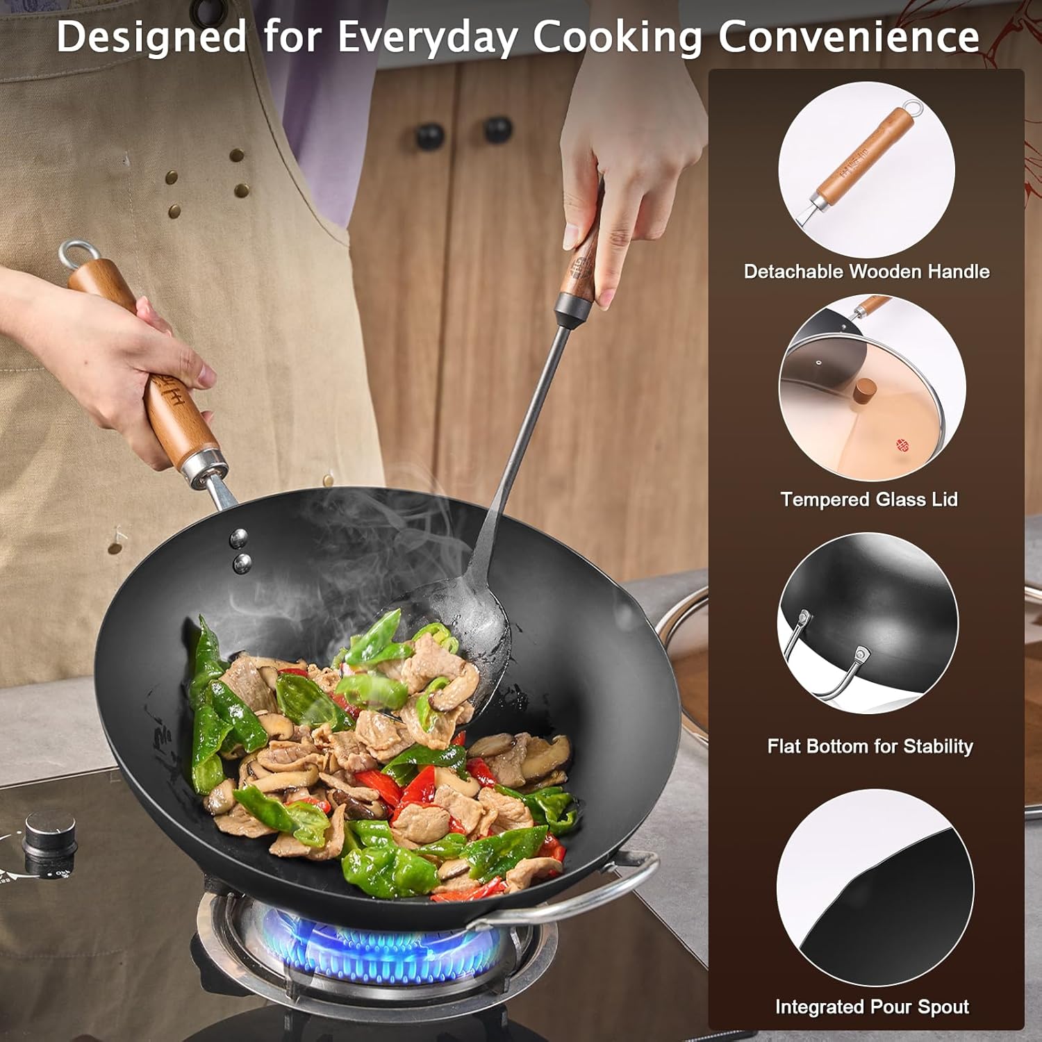 12.6 Inch Iron Wok, Uncoated F - Wok Electric Flat incelemesi ve fiyatı