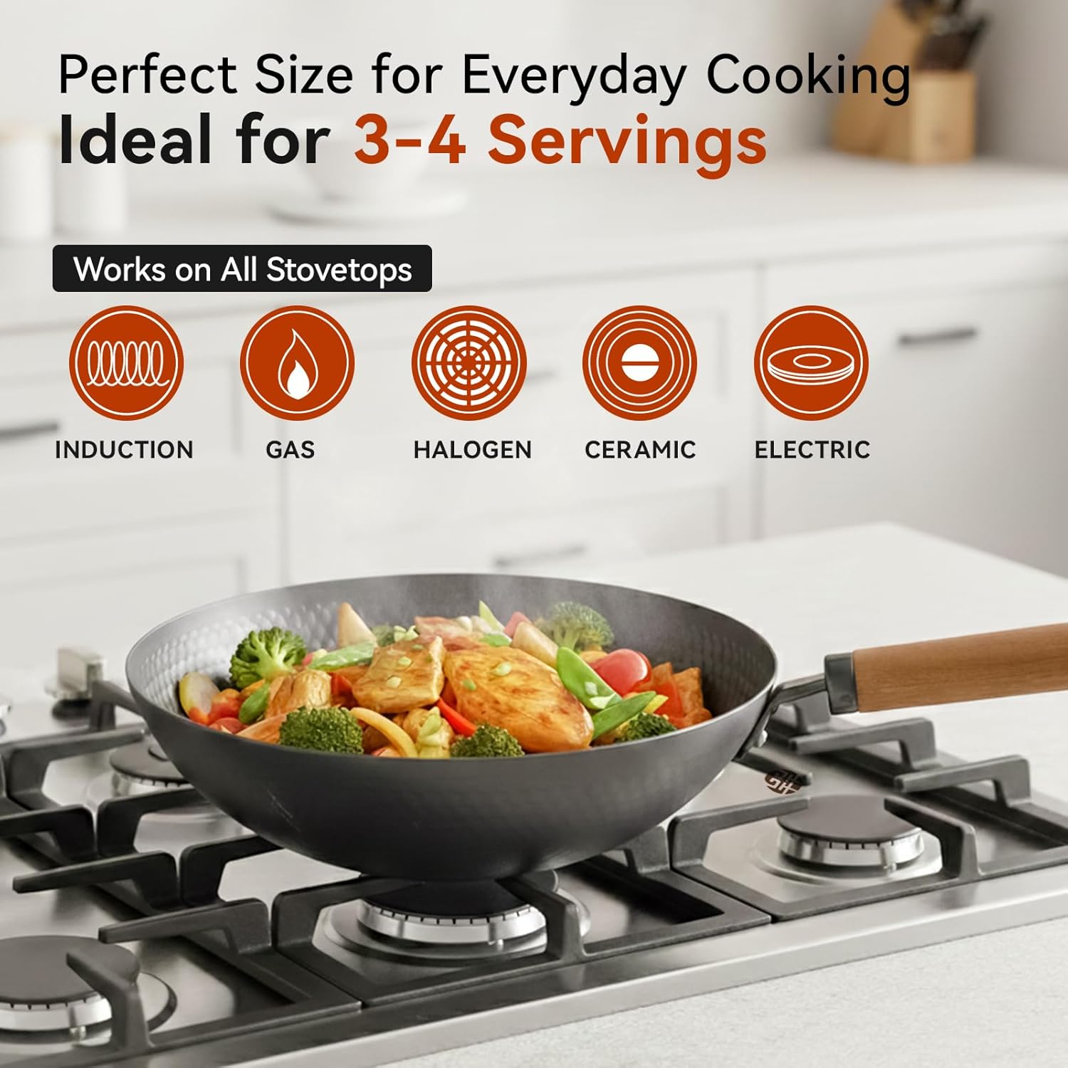 Carbon Steel Wok Pan with Lid, - Wok Electric Flat incelemesi ve fiyatı