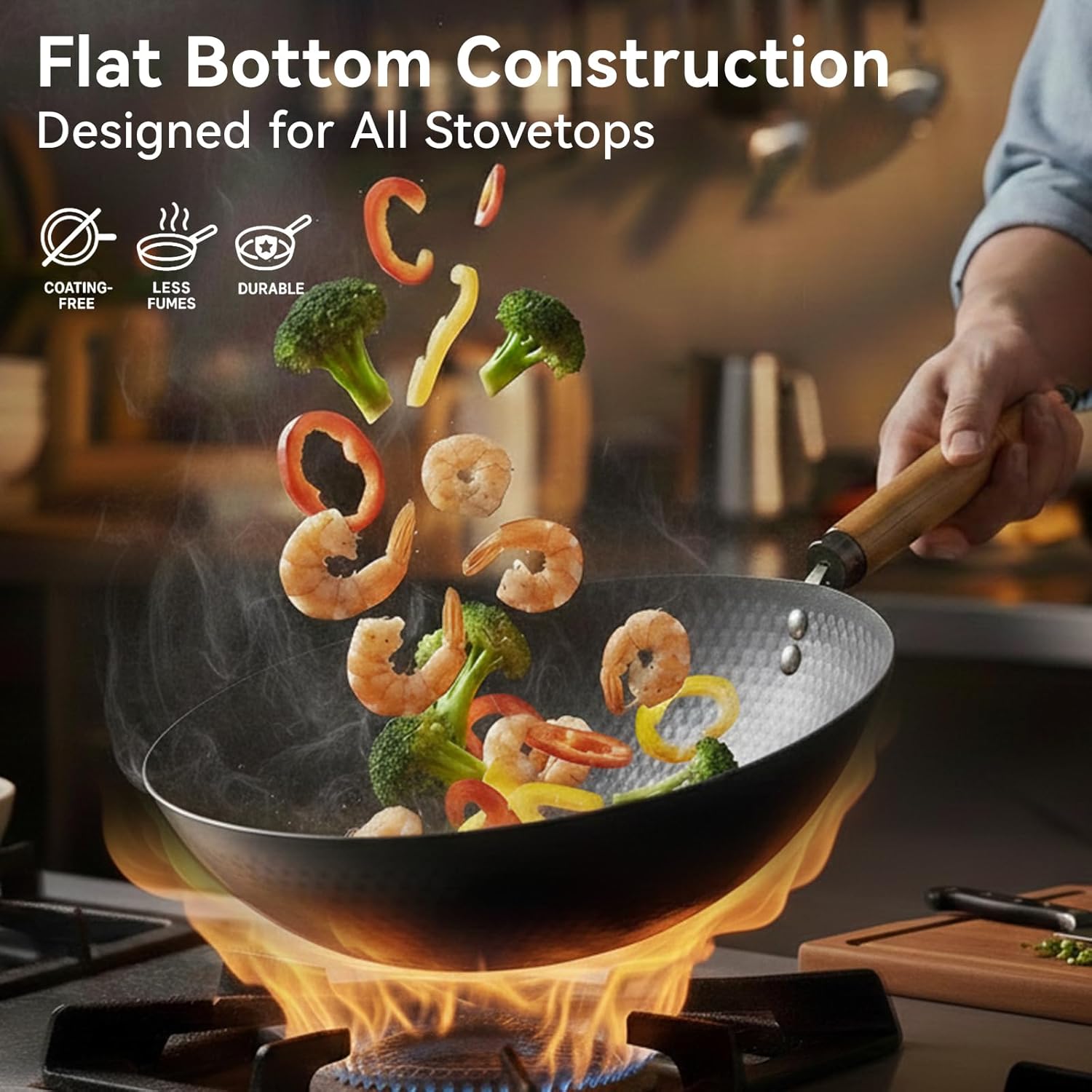 Carbon Steel Wok Pan with Lid, - Wok Electric Flat incelemesi ve fiyatı