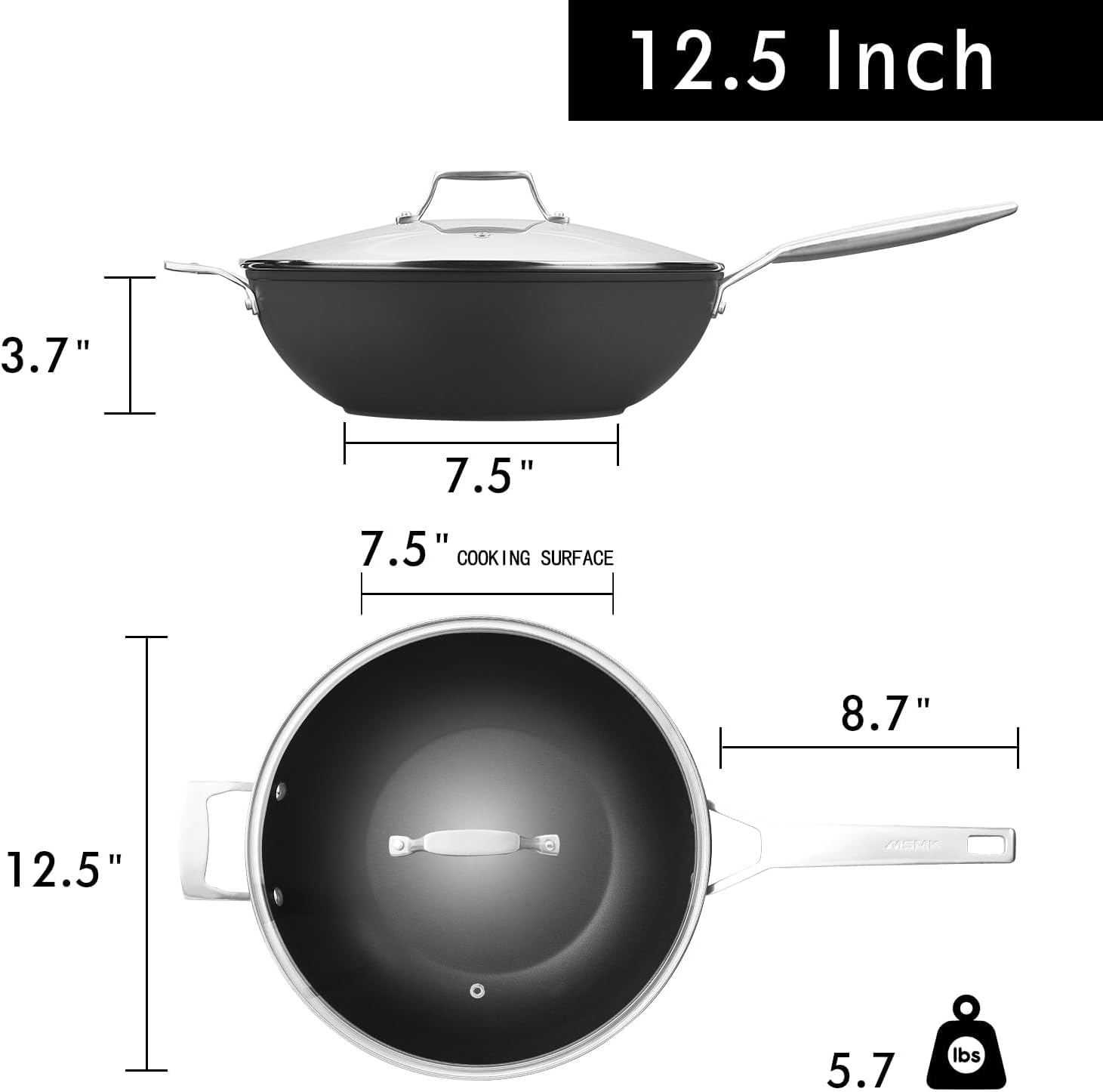 12.5 Inch Nonstick Wok Pan wit - Wok Electric Flat incelemesi ve fiyatı