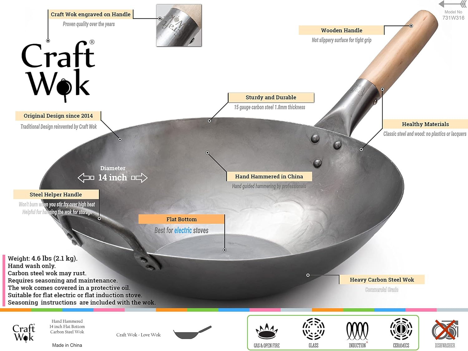 14 Inch Flat Bottom Carbon Ste - Wok Electric Flat incelemesi ve fiyatı