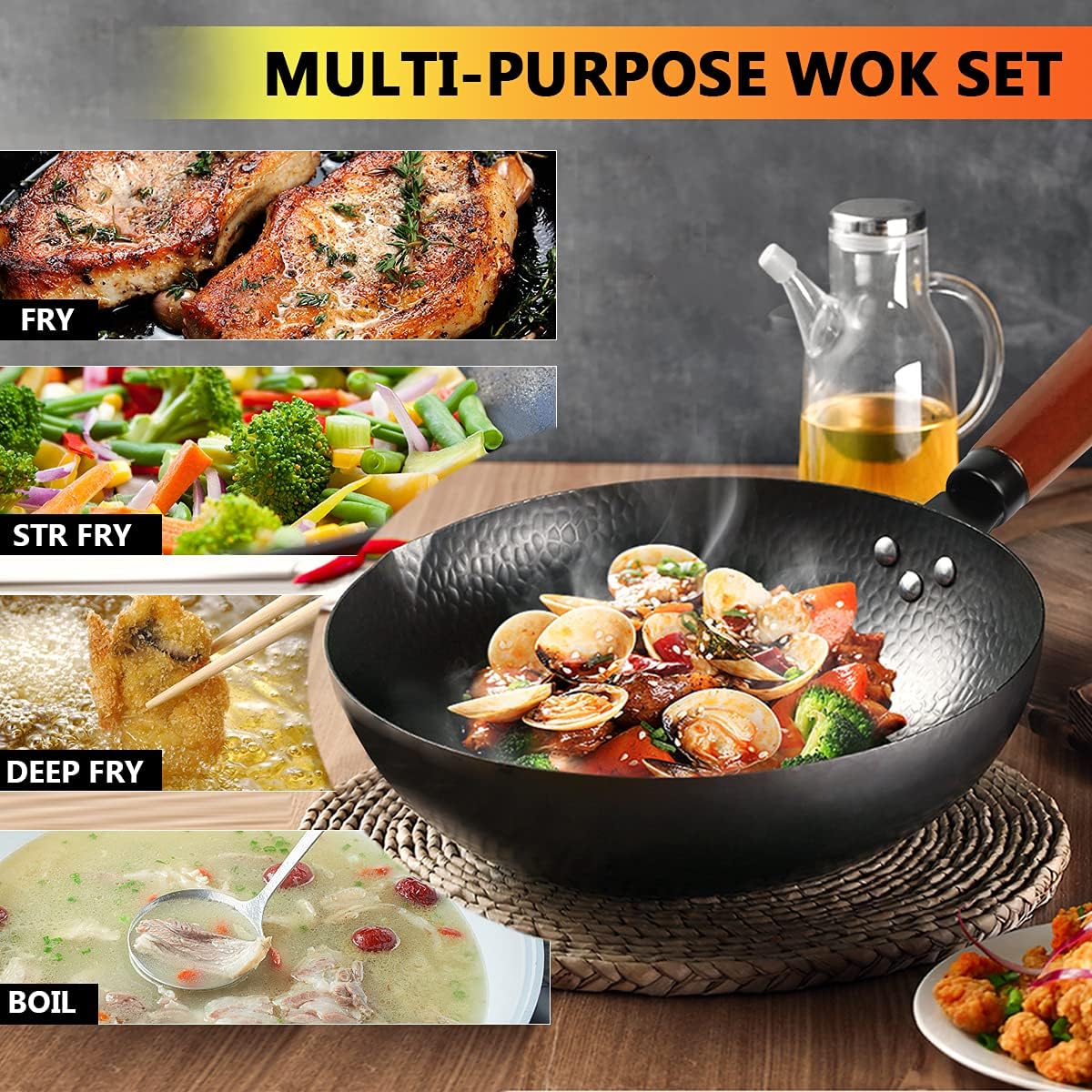 14 Piece Carbon Steel Wok Pan  - Wok Electric Flat incelemesi ve fiyatı
